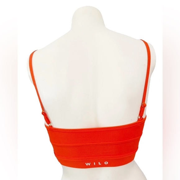 WILO The Label Ribbed Sports Bra Orange XS Adjustable Straps Activewear - Picture 2 of 8